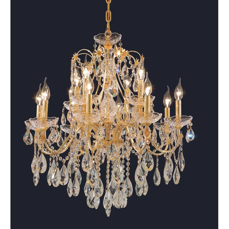 Gold 12 Light Chandelier from the St. Francis Collection