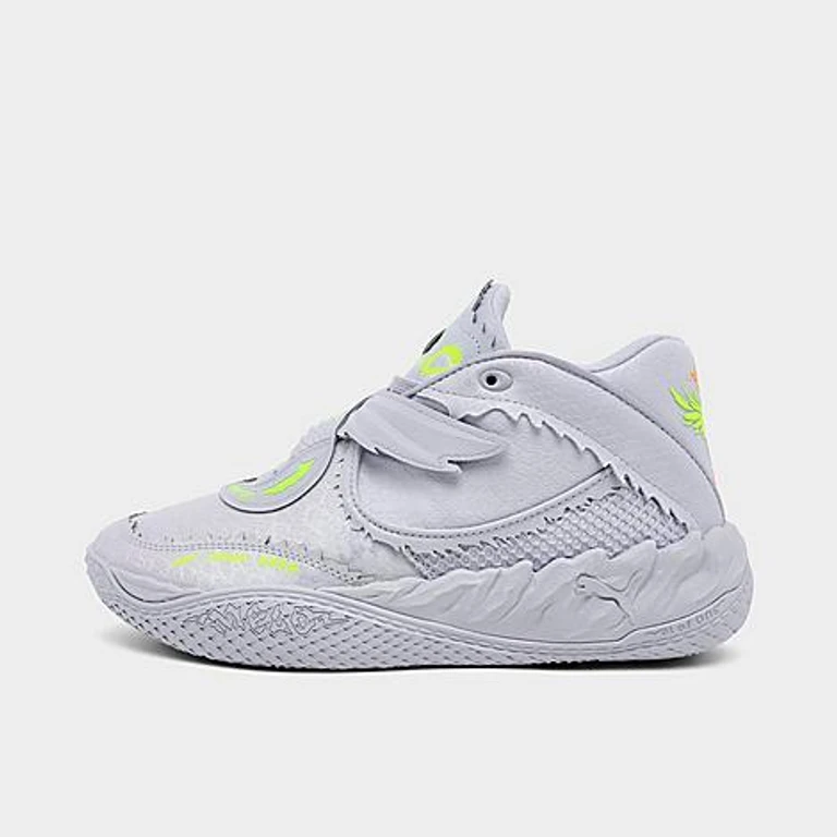 Big Kids Puma LaMelo Ball MB.05 Basketball Shoes in Vibrant Silver/Yellow Alert/Glowing Red Size: 4.0
