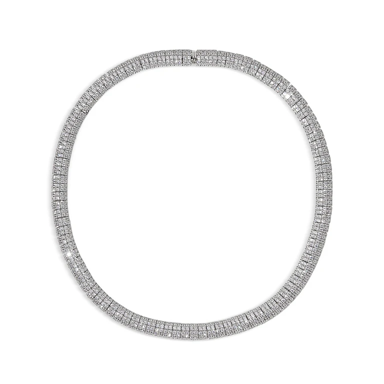 Nadri Crushed Pave Dome Collar Necklace, 16