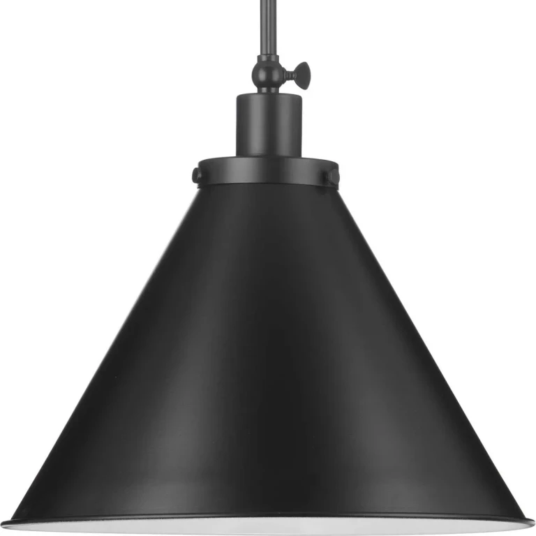 Matte Black One Light Pendant from the Hinton Collection