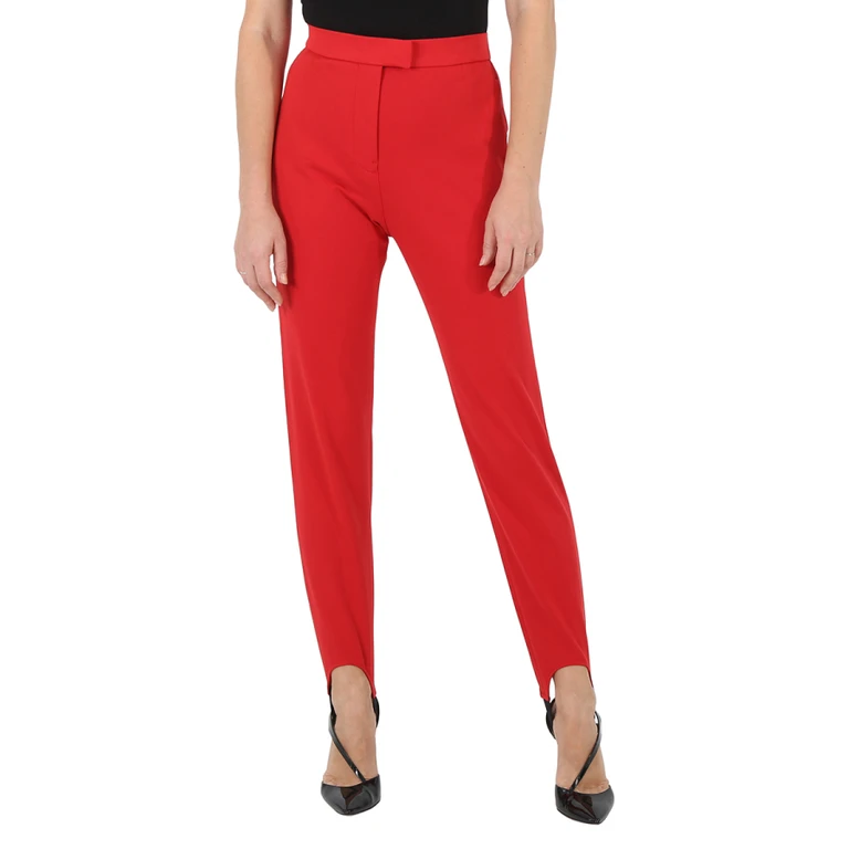 Burberry Ladies High Waisted Jodhpurs In Bright Red