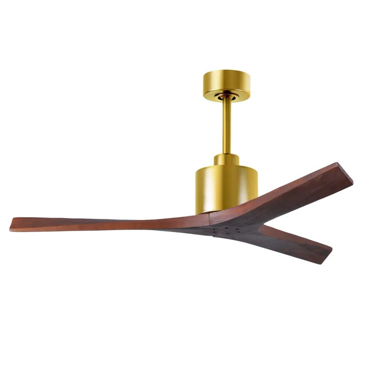 Mollywood 6-Speed DC 52 Ceiling Fan in Brushed Brass with Walnut blades