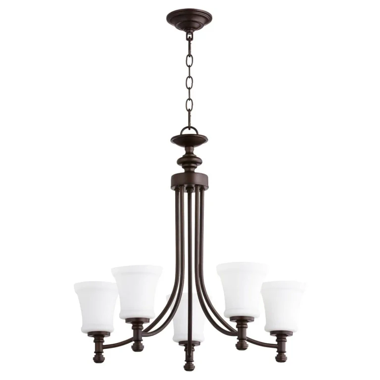 Quorum Rossington 5-Light 25" Transitional Chandelier in Oiled Bronze