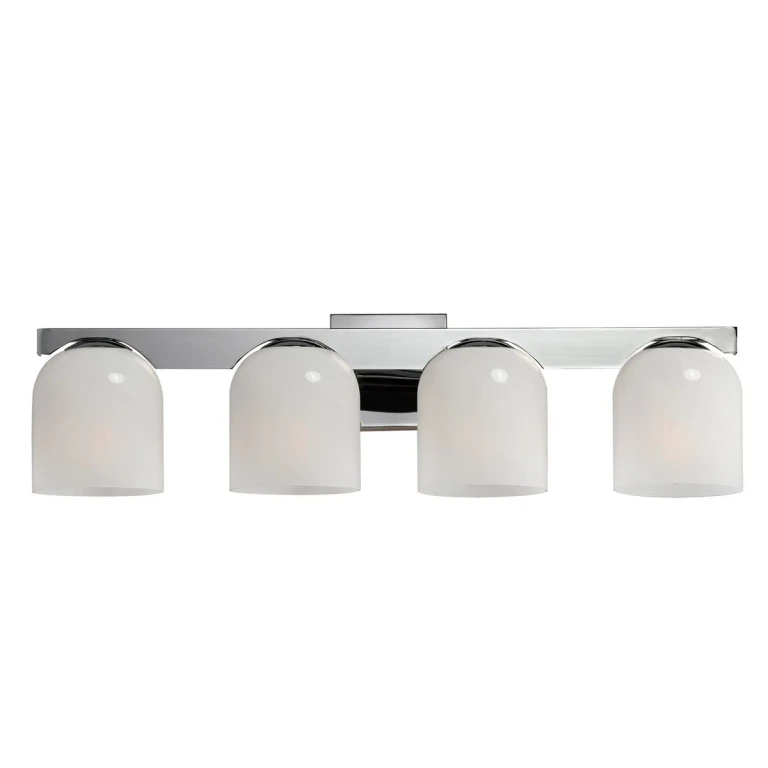 Polished Chrome Four Light Bath Vanity from the Scoop Collection