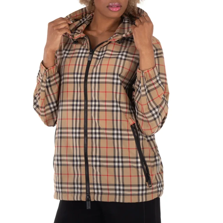 Burberry Vintage Check Drawstring Hooded Jacket