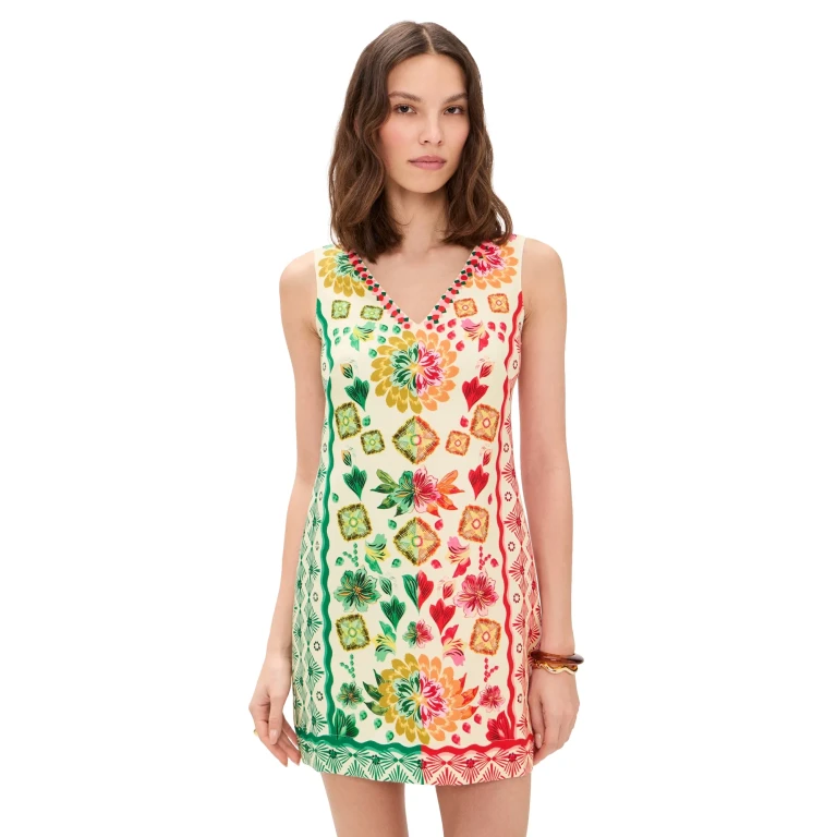 SALONI Alba C Dress Sunrise Border Plmt 6