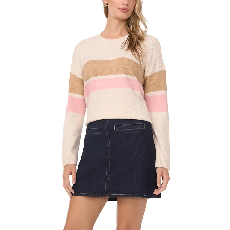 Vince Camuto Two Stripe Crewneck Sweater
