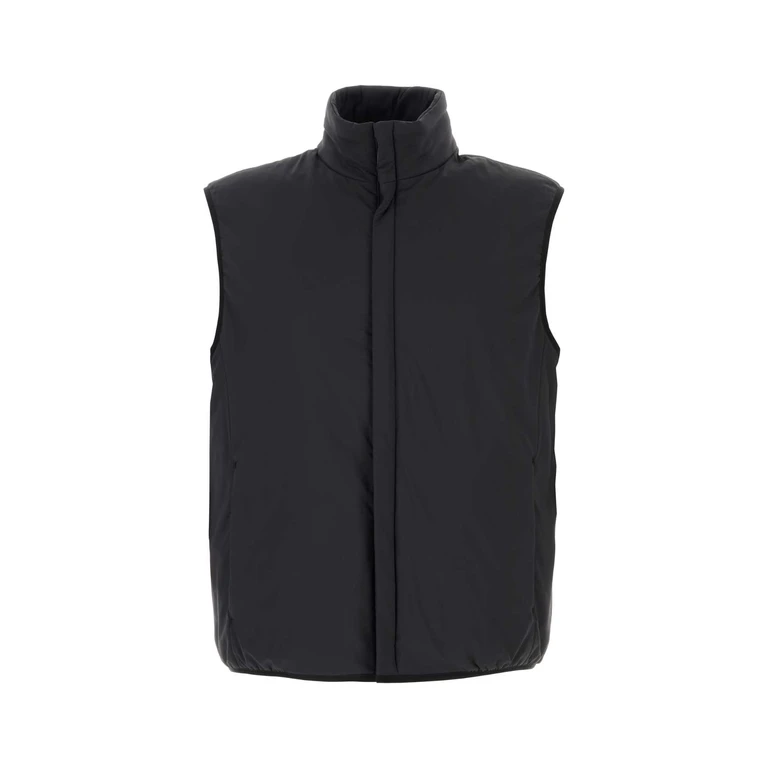 Black Nylon Sleeveless Jacket Nero Giubbini - Men