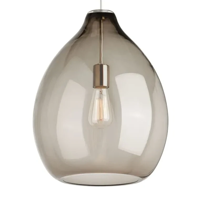 Quinton 20" Pendant Light in Black and Smoke