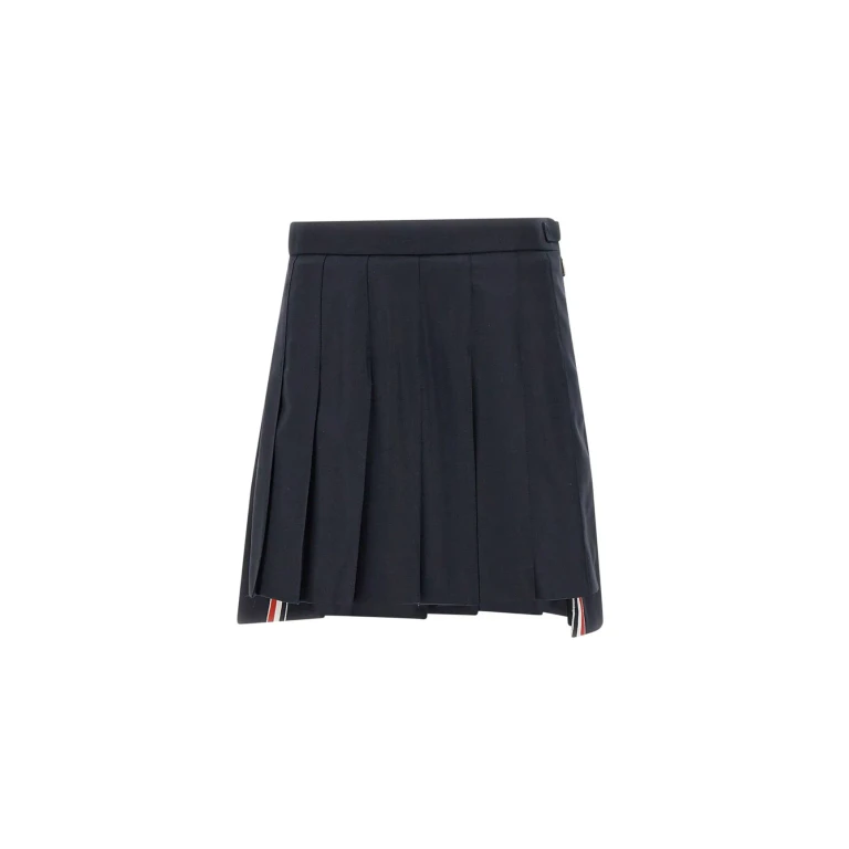Thom Browne mini Dropped Back Pleated Wool Skirt