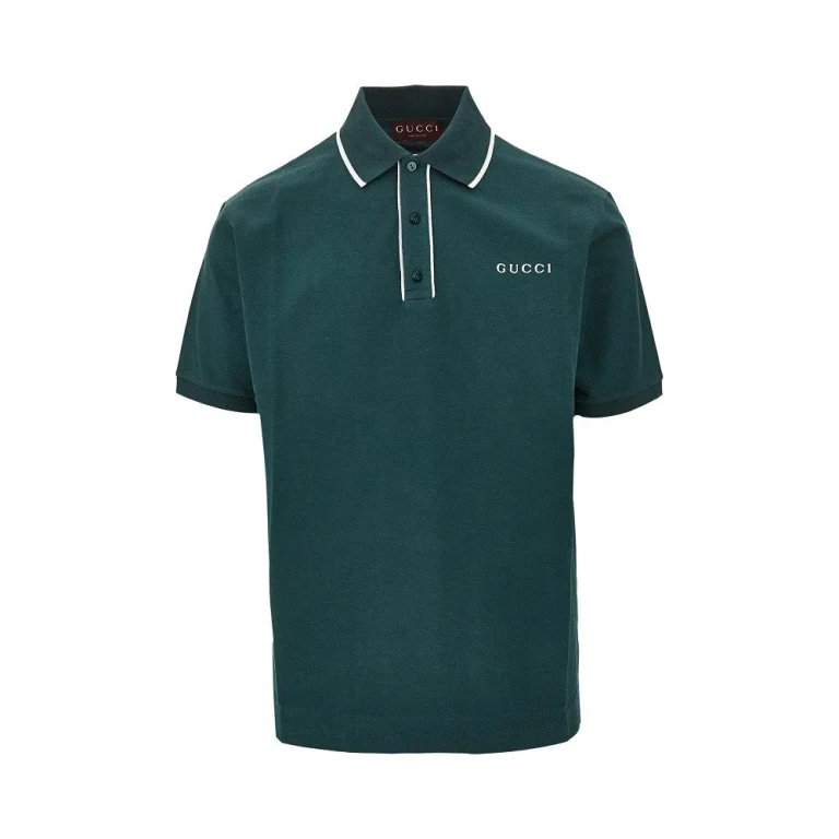 Polo Gucci en piqué stretch avec logo brodé