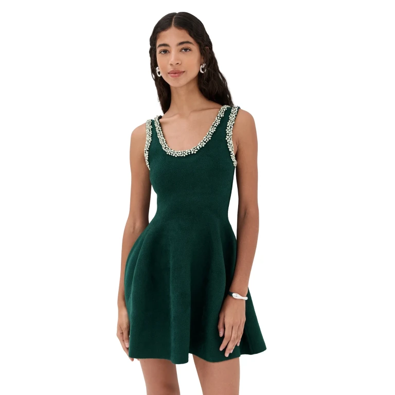 SIMKHAI Leona Mini Dress Emerald XS