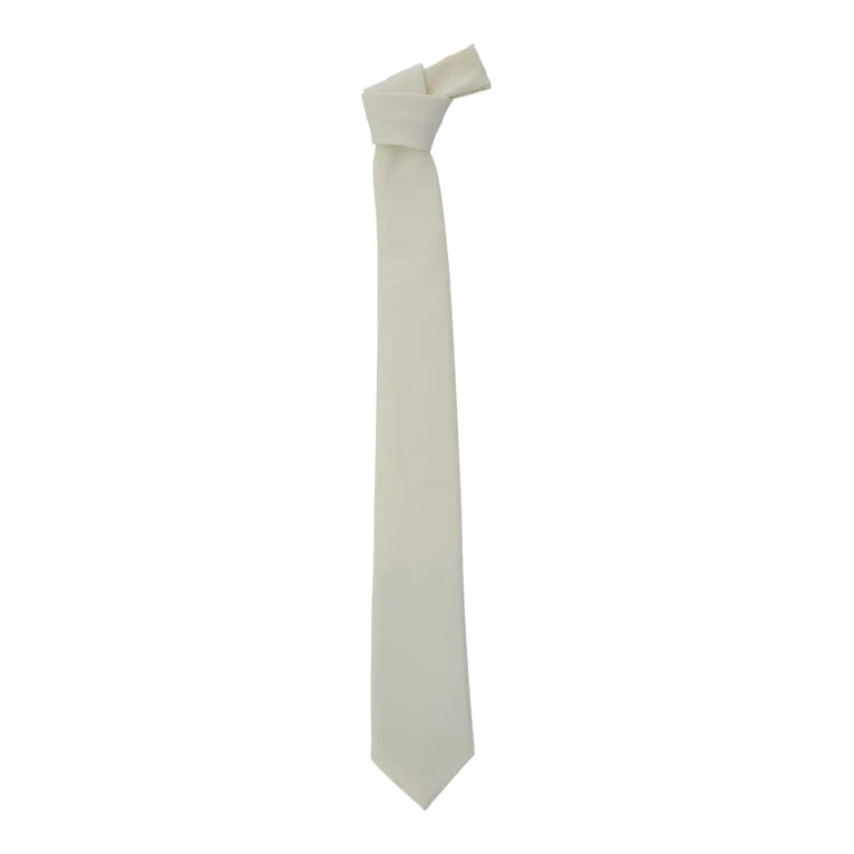 Emporio Armani White Tie With Back Closure In Stretch Wool For Men