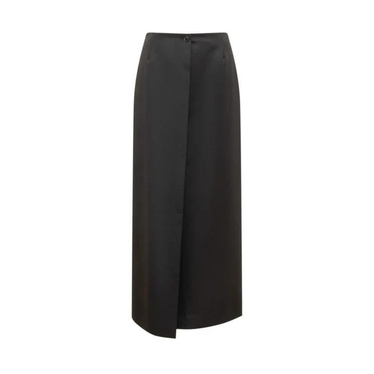 GIVENCHY Long draped wool and mohair Skirt Female 36