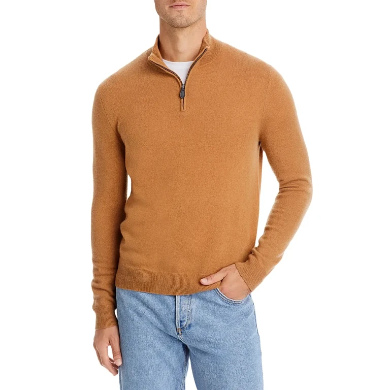 Dove Gray Cashmere Half-Zip Sweater - Exclusive