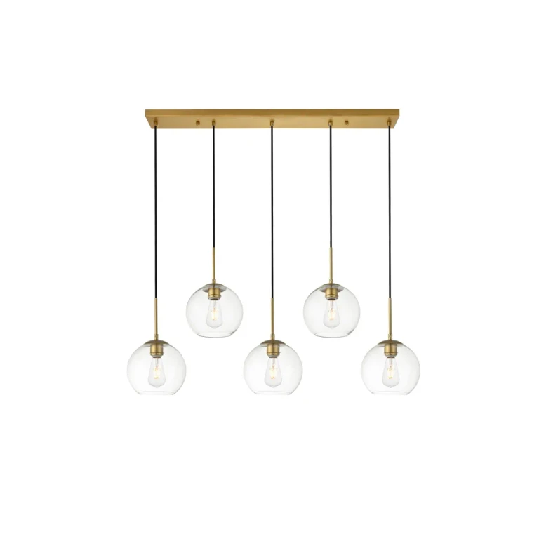 Brass Five Light Pendant from the BAXTER Collection
