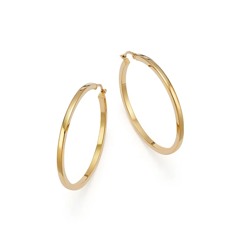 14K Yellow Gold Extra Large Hoop Earrings