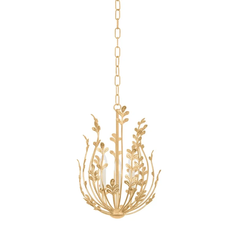 Vintage Gold Leaf Chandelier from the Delmore Collection