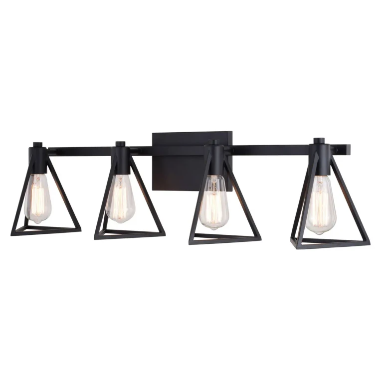 Matte Black Bathroom Vanity Light from the Ravenna Collection