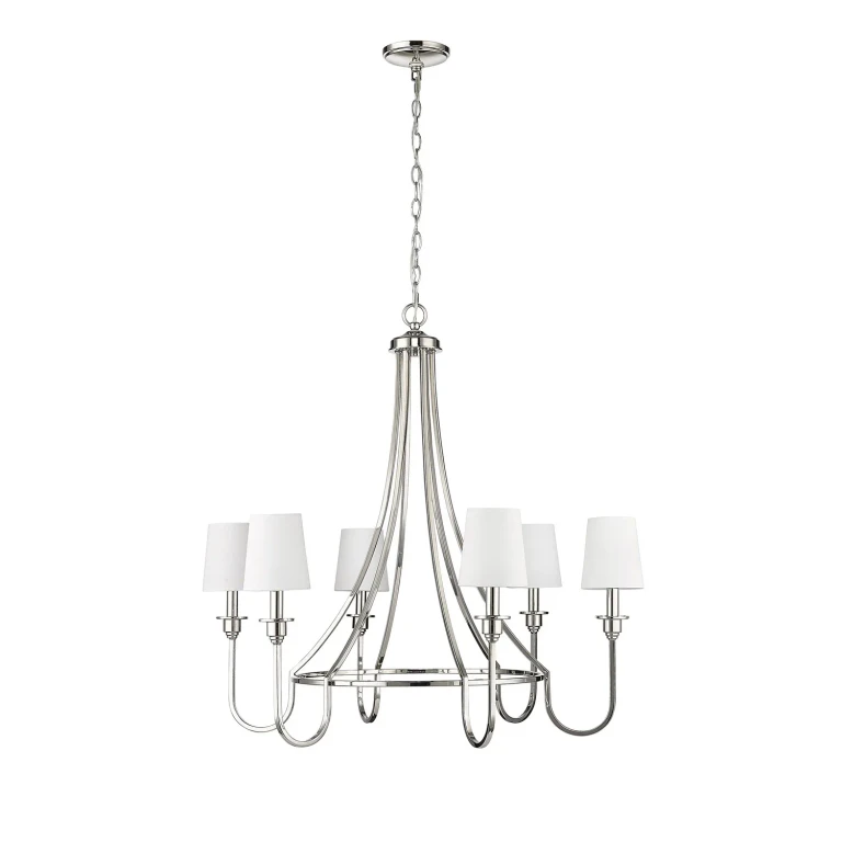 Polished Nickel Six Light Chandelier from the Artemis Collection