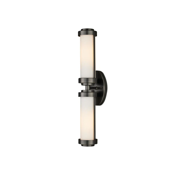 Oil Rubbed Bronze White Wall Sconce from the Bowland Collection