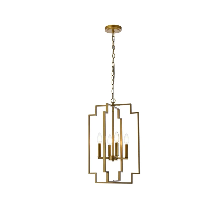 Brass Four Light Pendant from the Rosenfeld Collection