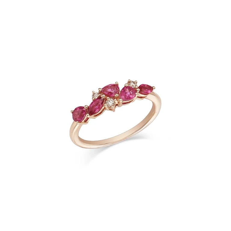 Ruby & Diamond Ring in 14K Rose Gold