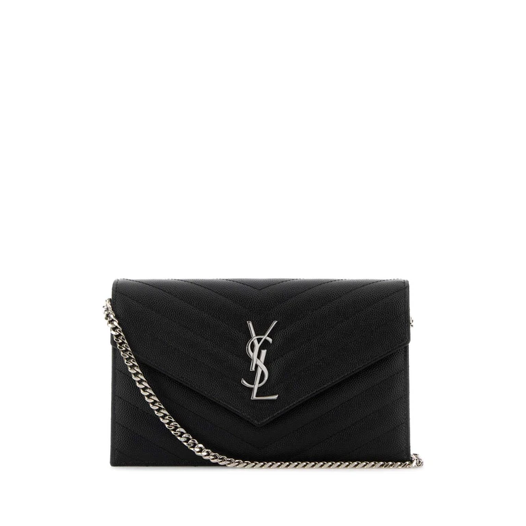 Saint Laurent Black Leather Crossbody Bag Nero Portafogli - Women