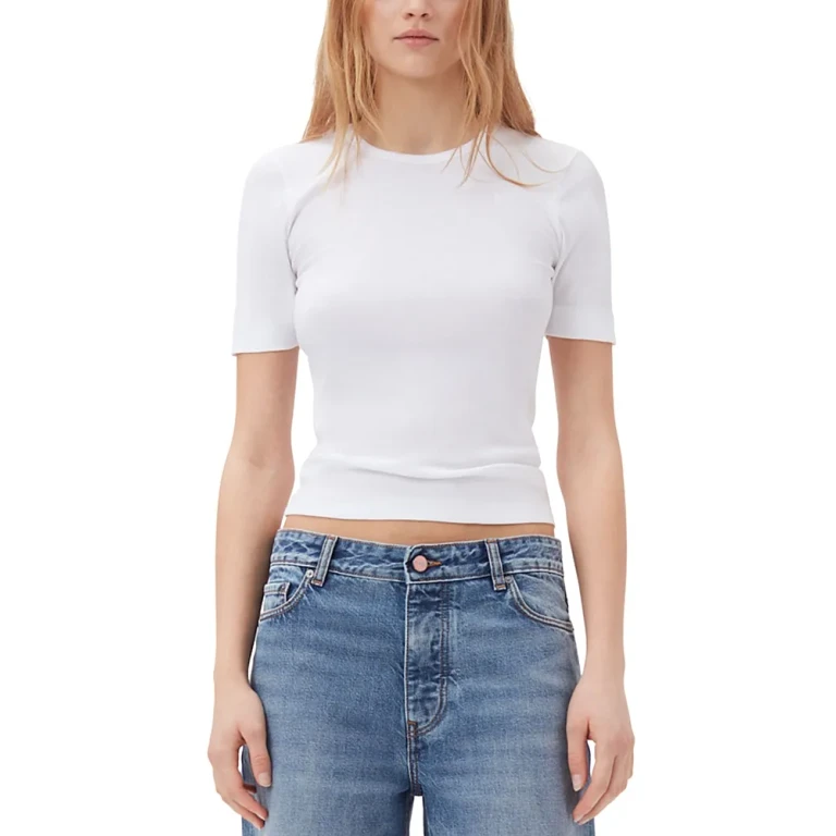 Ganni Soft Ribbed Short Sleeve Tee