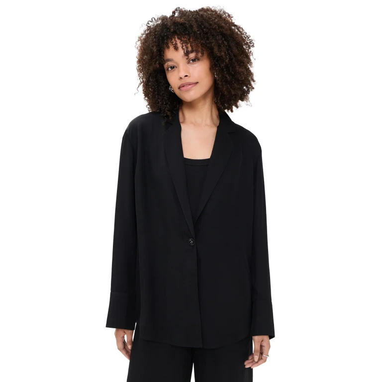 Theory Blazer Airy de Sarga Lavada Negro M