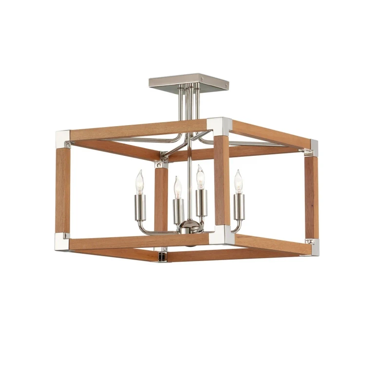 Natural Polished Nickel Semi-Flush Mount from the Boyd Collection