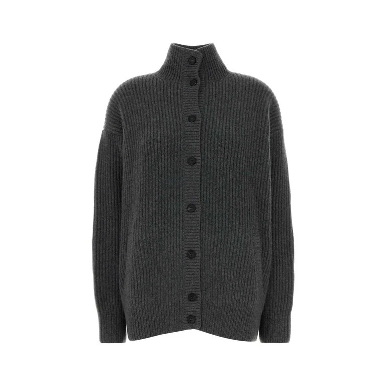Prada Dark Grey Cashmere Oversize Cardigan Ardesia Ws-bufalo Maglieria - Women