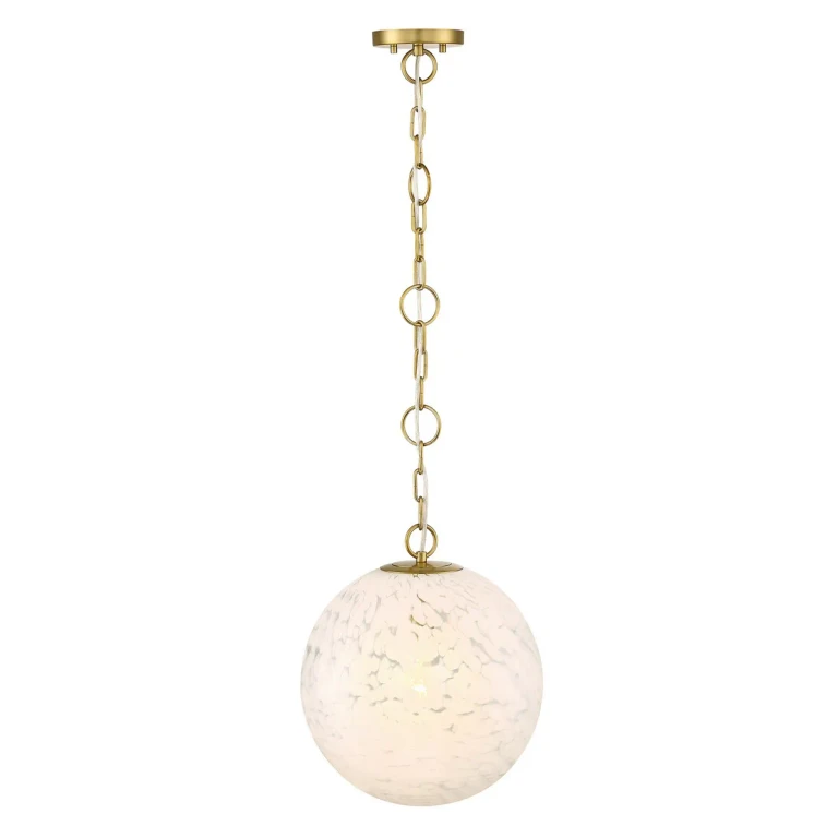 Brushed Gold One Light Pendant from the Wine Flower Collection