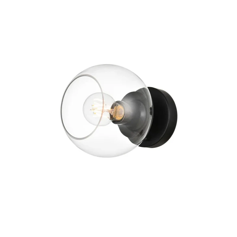 Black and Clear One Light Bath Sconce from the Rogelio Collection