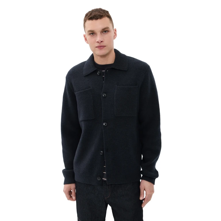 Les Deux Fischer Milano Knit Overshirt Dark Navy S