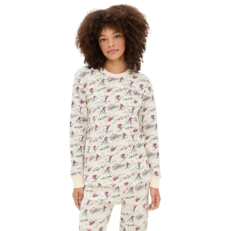 THE GREAT. Outdoors The Classic Crew Thermal Slopeside Print L