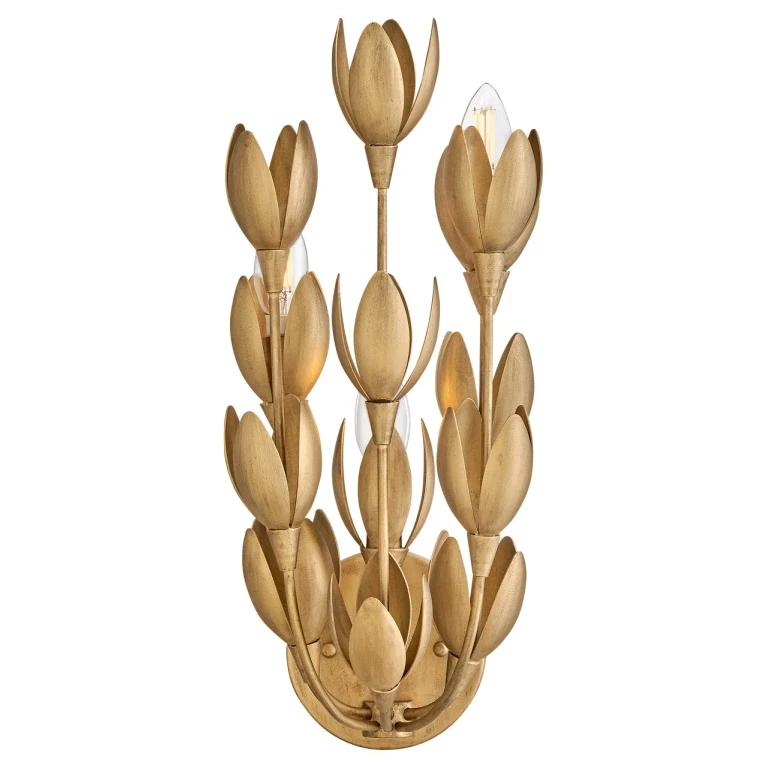 Burnished Gold LED Wall Sconce from the Flora Collection