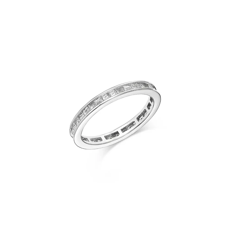 Diamond Baguette Eternity Band in 14K White Gold, 0.70 tcw