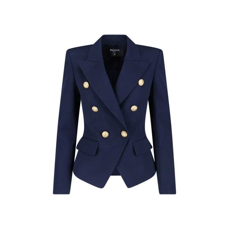 Balmain Jackets Blue Virgin Wool - Women