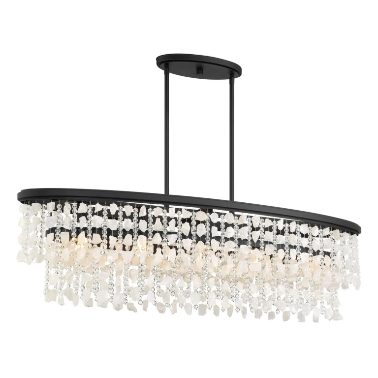 Sand Coal Five Light Island Pendant from the Shimmering Elegance Collection