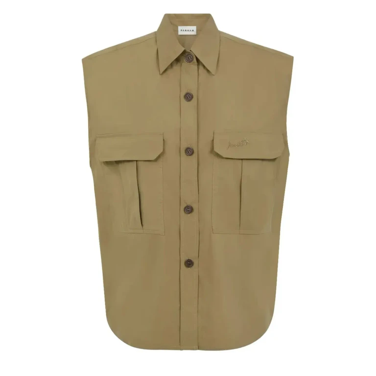 P.a.r.o.s.h. Beige Cotton Blend Vest Shirt