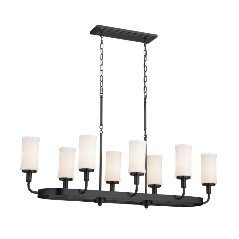 Vetivene 8-Light Transitional Chandelier in Textured Black