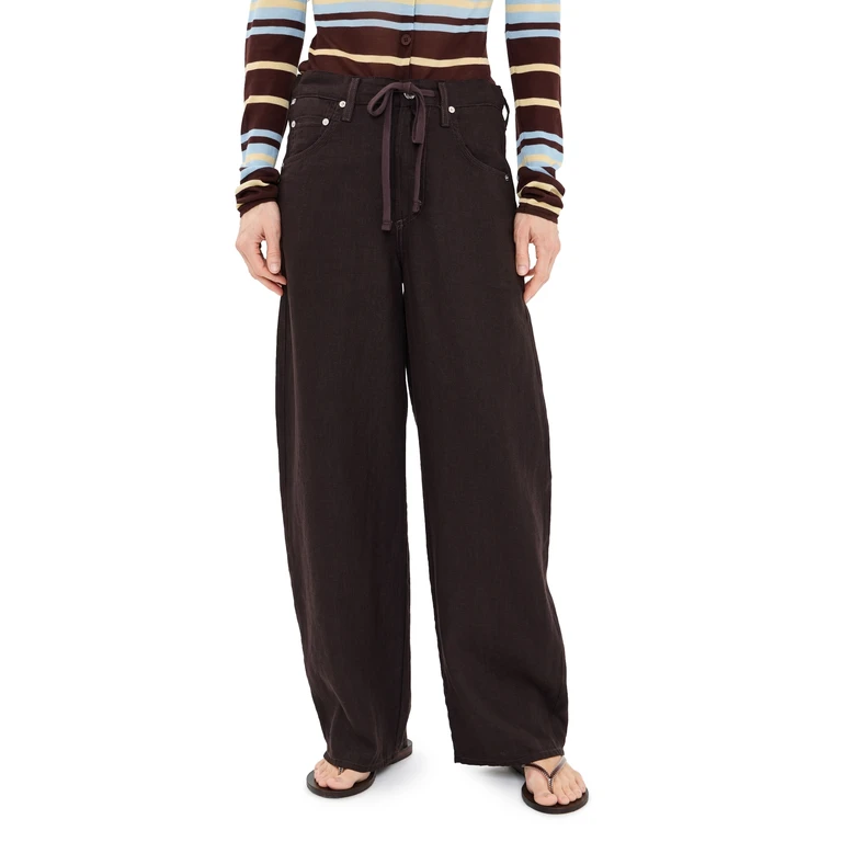 Citizens of Humanity Petite Brynn Linen Pants Chocolate 27