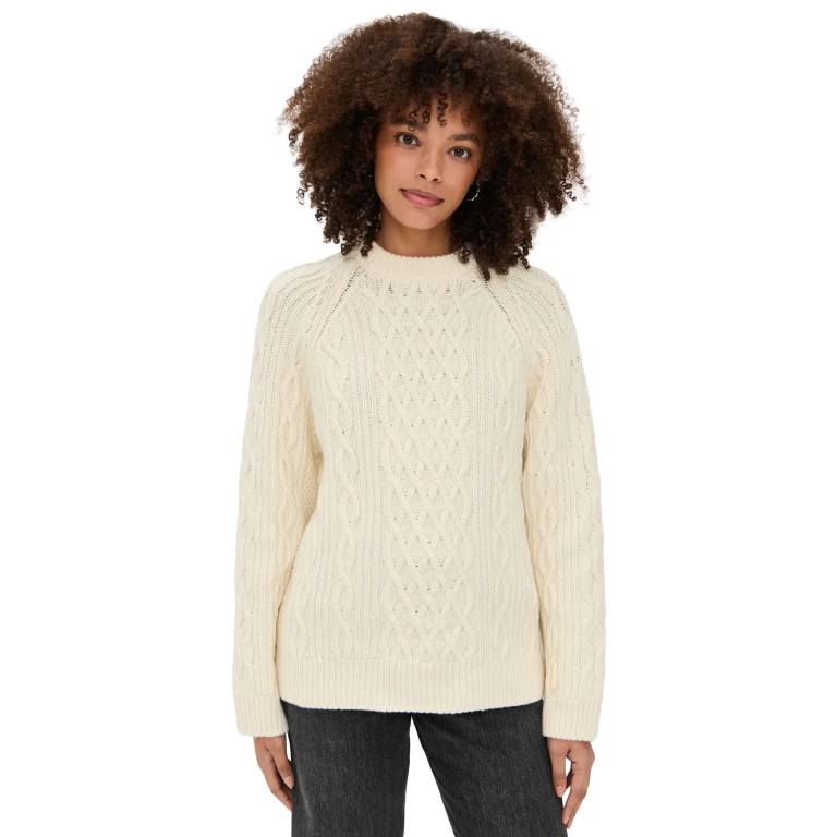 ANINE BING Louie Sweater Ivory XS