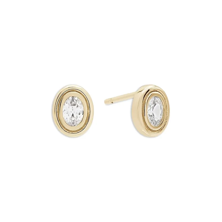 SHASHI Reagan Studs Gold/Diamond One Size
