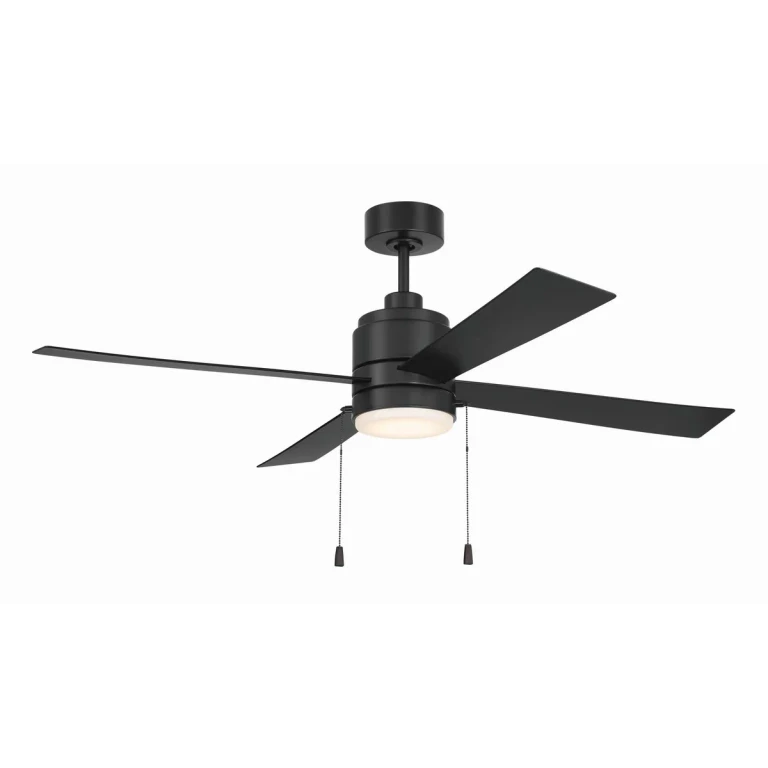 Flat Black 52" Ceiling Fan from the Outdoor McCoy 52 4 Blade with Pull Chains Collection