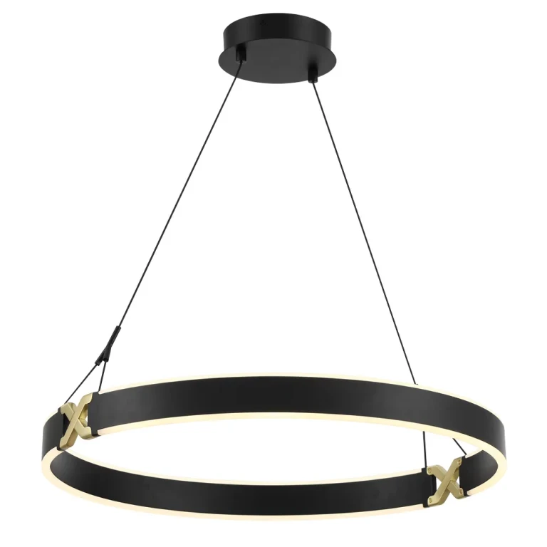Coal And Satin Brass LED Pendant from the Recovery X Collection