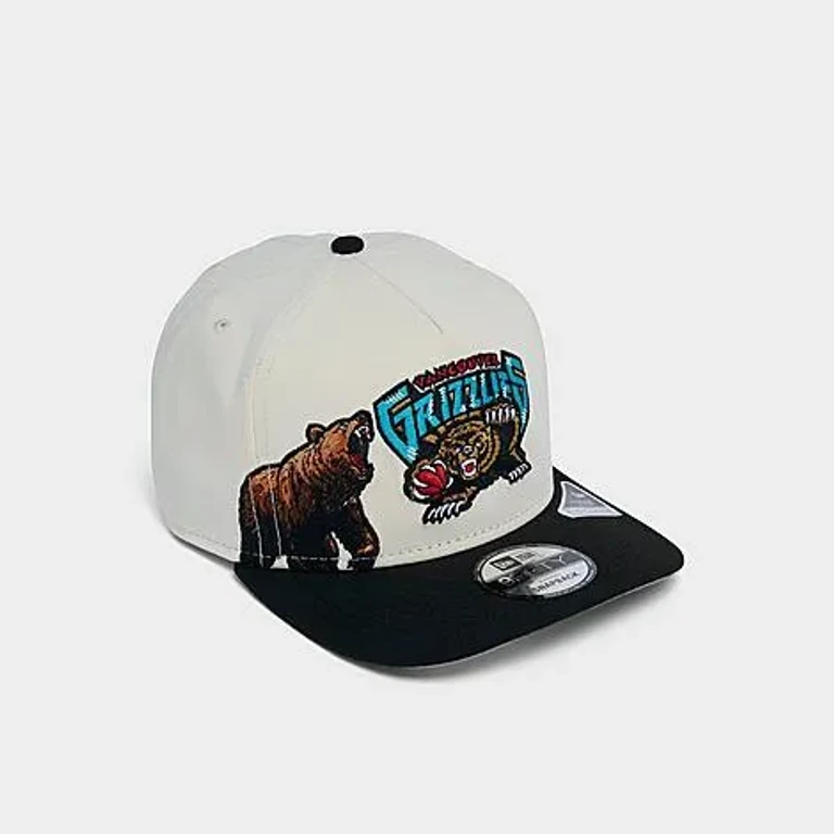 New Era Memphis Grizzlies NBA Hardwood Classics 9FIFTY A-Frame Snapback Hat in Chrome/Black