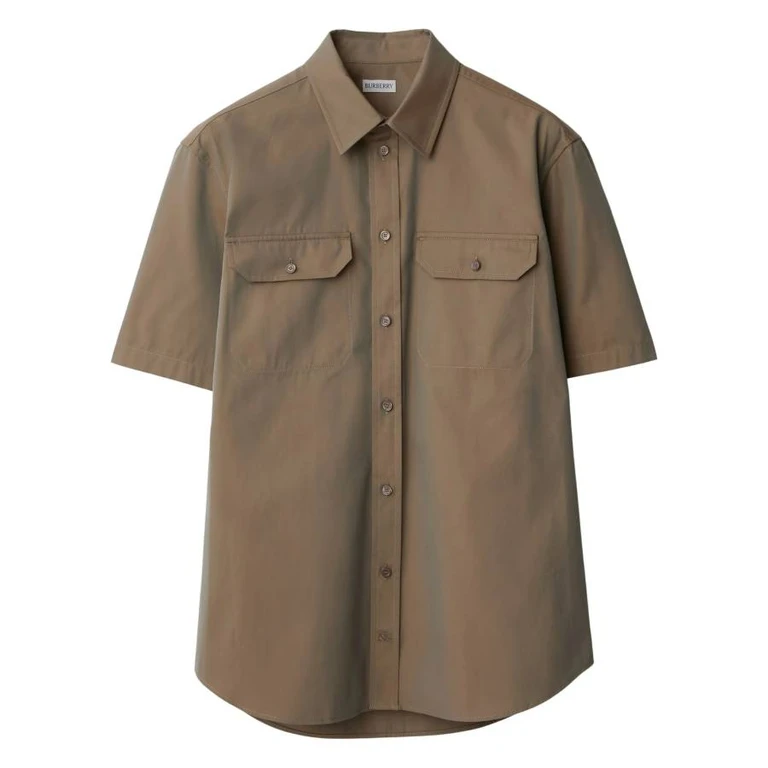 Burberry Equestrian Knight Motif Cotton Poplin Shirt