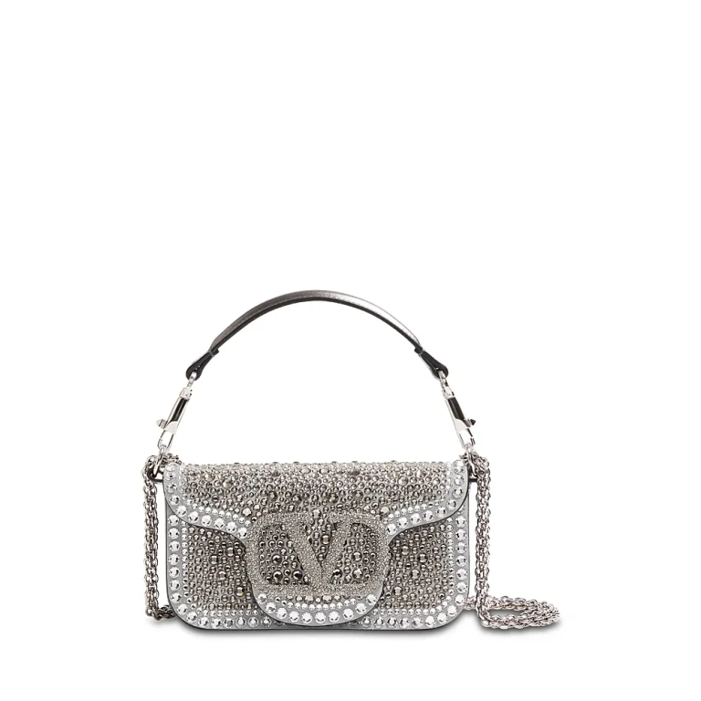 Valentino Garavani Small Loco VLogo Rhinestone Shoulder Bag